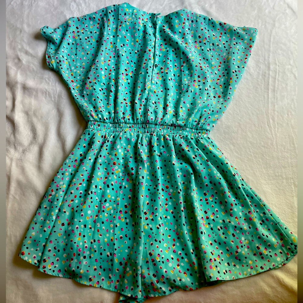 Turquoise Dot Romper